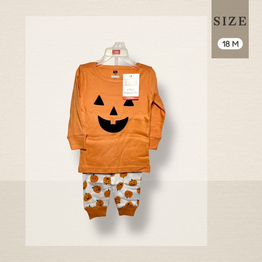 Hudson Baby Pumpkin Pajama Set 18M